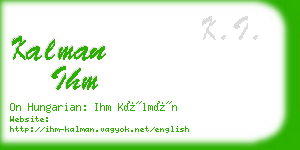 kalman ihm business card